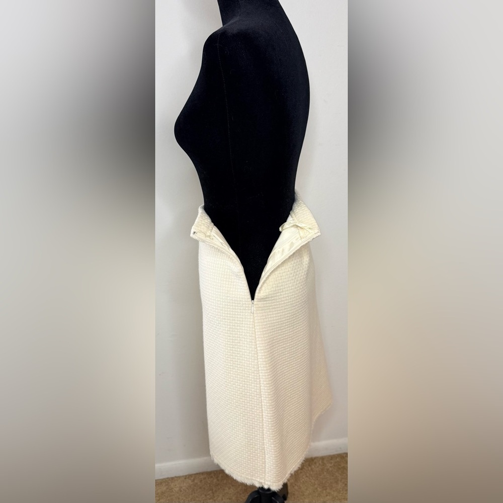 Vintage Banana Republic white wool midi waffle knit preppy classic skirt 8 EUC - Picture 4 of 10